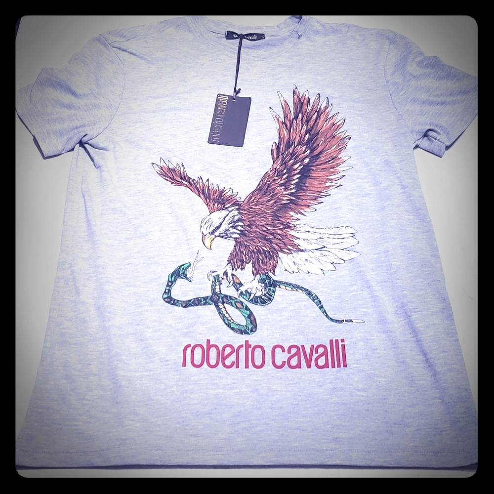 Roberto Cavalli Eagle Snake Graphic Tee T-Shirt